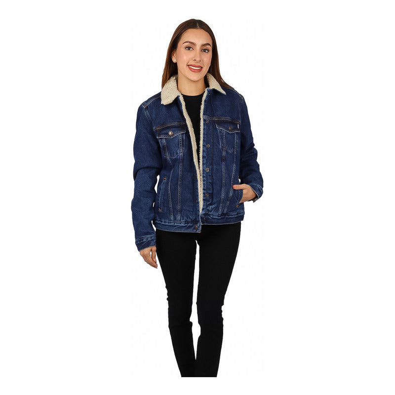 Chamarra Borrega De Mezclilla Para Mujer Marca Oggi®