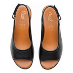Sandalia Cuña Baja Para Mujer Mod.123717 Marca Flexi® Negro Liso 23 Mx