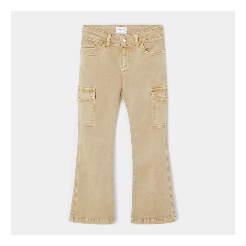 Pantalon Cargo Para Niña Mod.4543 Marca Mayoral® Cacao Liso 7 Años