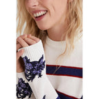 Suéter Casual Para Mujer 22swjf45/1000 Marca Desigual® Blanco Rayas Xs