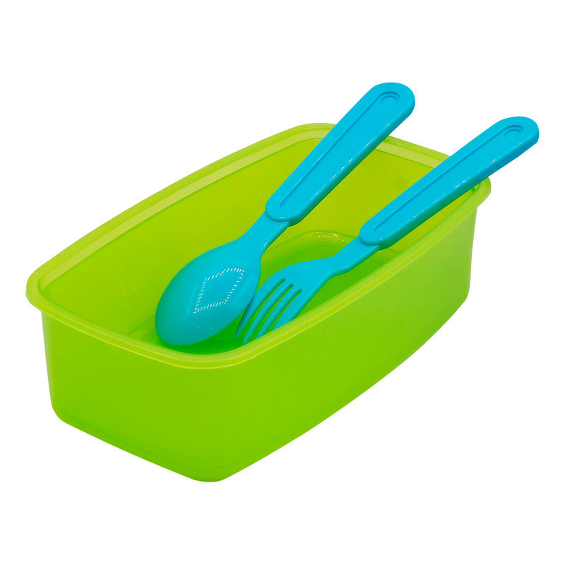 Recipiente Para Comida Con Cubiertos Diseños Animados