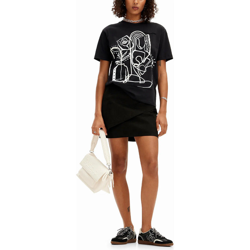 Blusa Casual Para Mujer Con Diseño Artístico Marca Desigual® Multicolor 24swtkb0