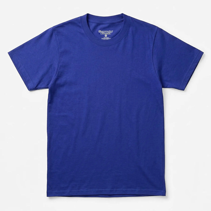 Playera Casual Básica Unisex Mod. 4148 Marca Skannda® Azul Lisa Ch