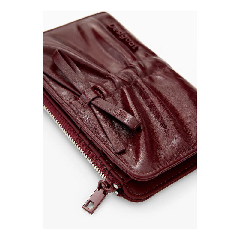 Cartera Con Fruncido Para Mujer Mod.26sayp Desigual® Vino Liso