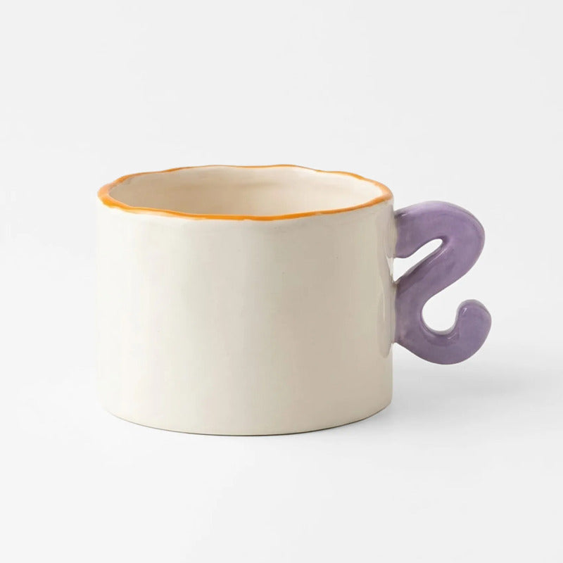 Taza Tarro De Cerámica Con Relieve Asa Con Forma Multicolor Smile 1784-45