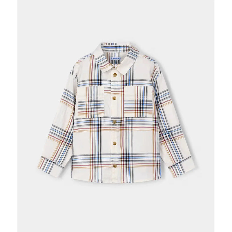Camisa De Cuadros Para Niño Mod.4128-4127 Marca Mayoral® Multicolor Rayas 6
