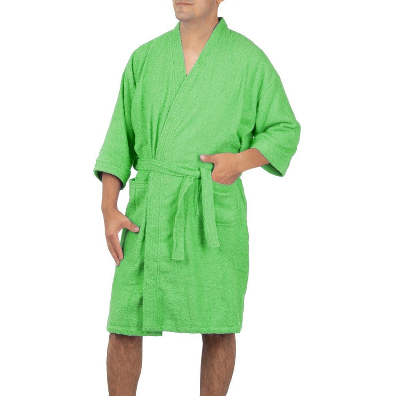 Bata De Baño Unisex Absorbente Unitalla Tela Suave Ligera