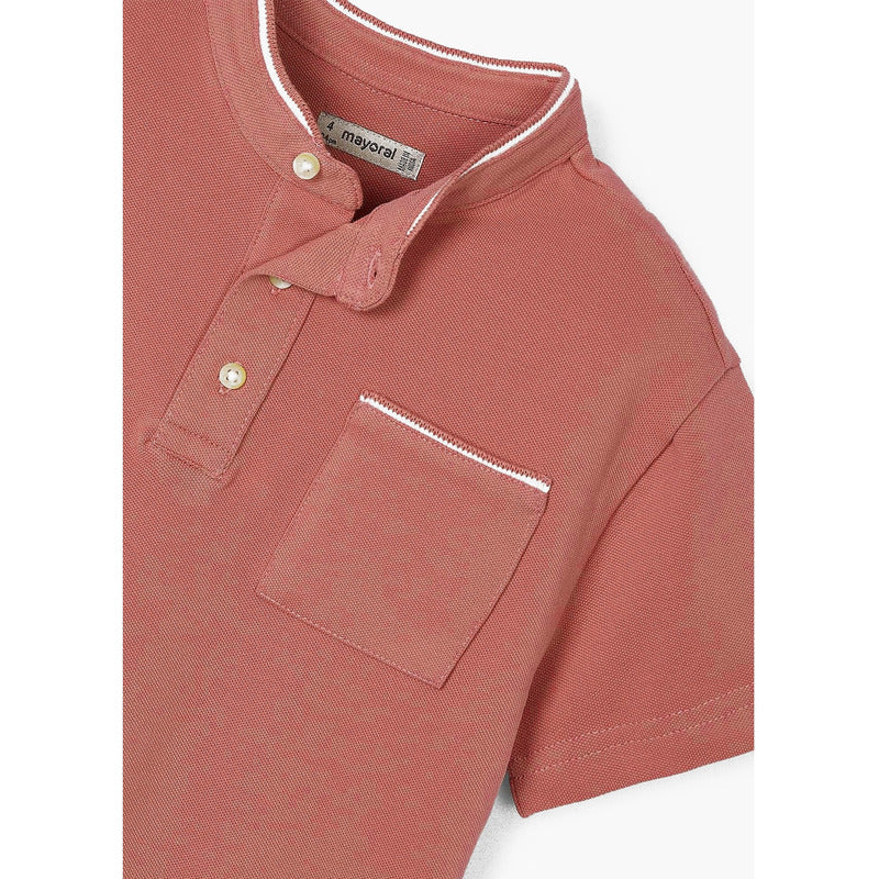 Playera Cuello Mao De Niño Mod.3102 Marca Mayoral® Coral Oscuro Liso 7