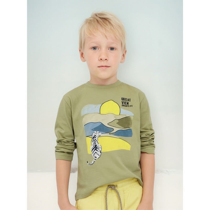 Playera De Niño Manga Larga Mod.3025 Marca Mayoral®