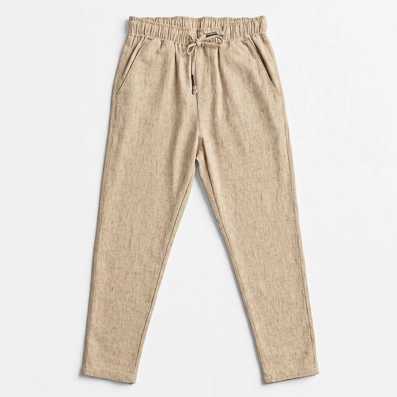 Pantalón Tipo Lino Para Hombre Mod. Mkhp0009 Mako & Co® Beige Lisa M