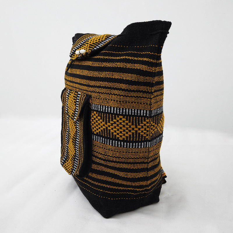 Mochila Artesanal Tejida Tipo Morral Con Bolsillo Frontal 10kg
