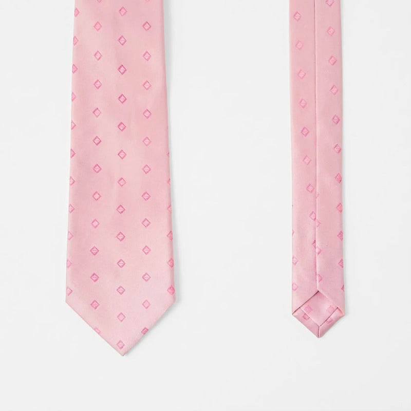 Corbata Elegante Para Hombre Eventos Y Negocios Marca Cotu® Rosa Rombos 160 Cm