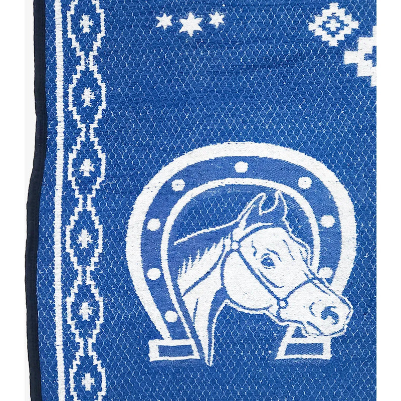 Jorongo Gaban Artesanal Mexicano Colores Azul Herraduras Azul Xg