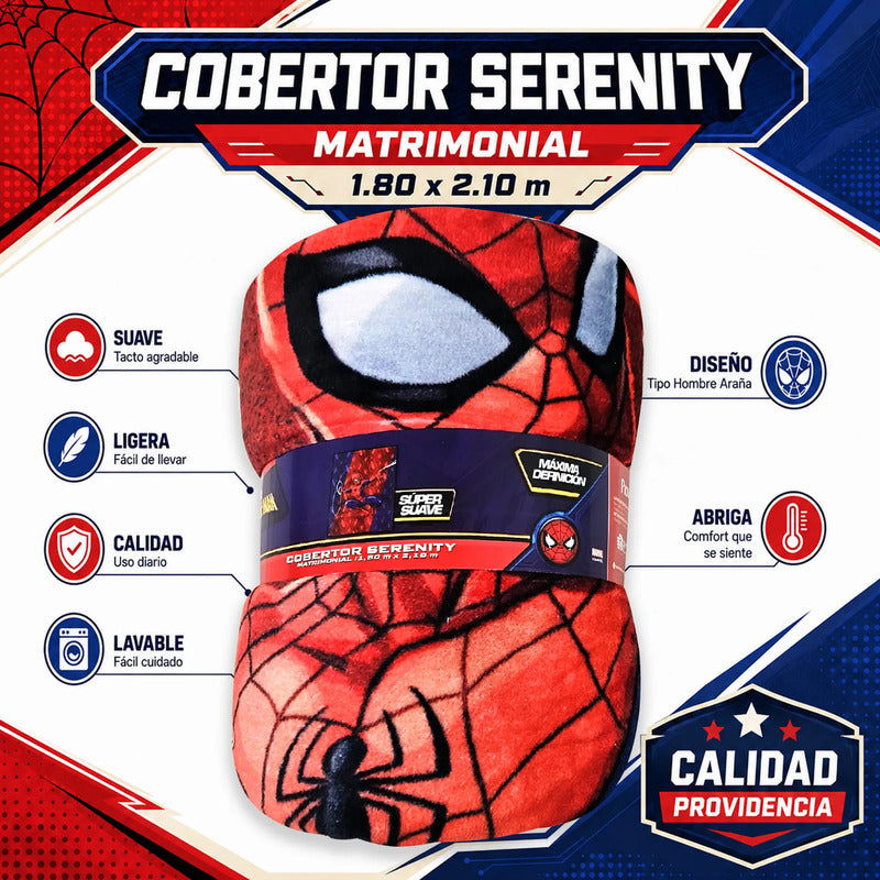 Cobertor Ligero Super Suave Matrimonial Diseños Providencia® El Hombre Araña 850 G Multicolor