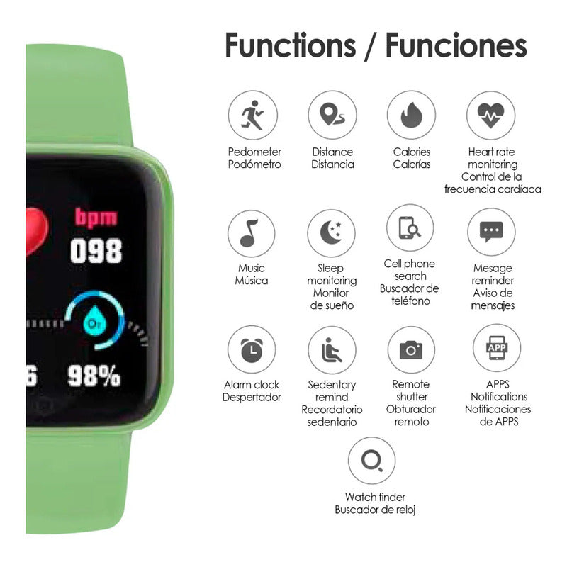 Smartwatch Deportivo Nu Nordic Fusion Unisex Caja Verde Claro Correa Verde Claro Bisel Negro