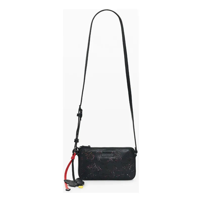 Monedero Bandolera Pequeño De Mujer 26sayp06/2000 Desigual® Negro Floreado