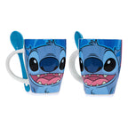 Taza De Porcelana 2pz Con Cuchara Diseño Animado 310ml