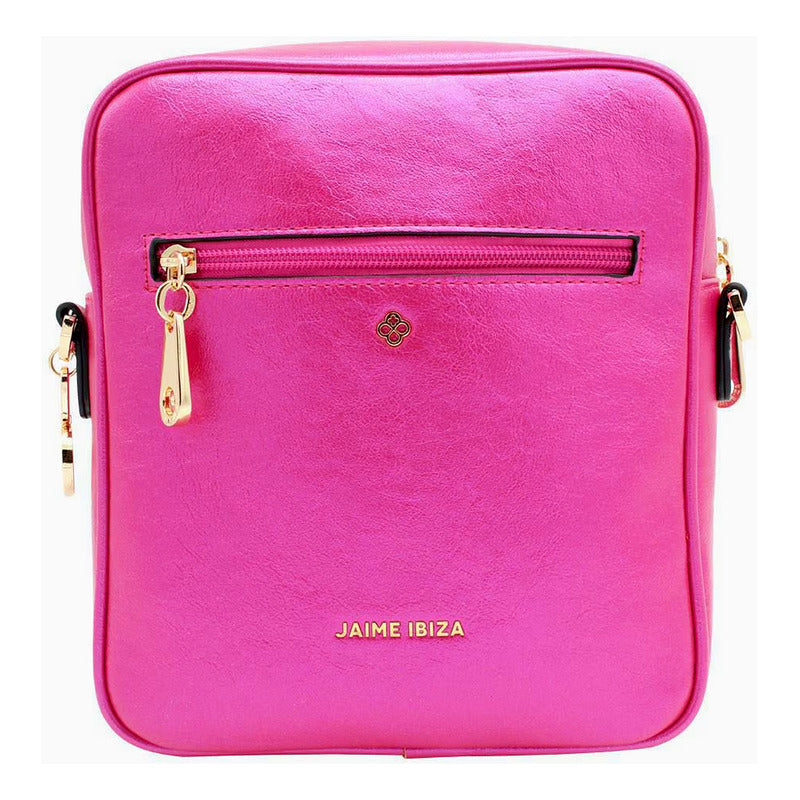 Bolsa Crossbody Huellas Para Mujer Modji2441 Jaime Ibiza® Fucsia Brilloso Oro