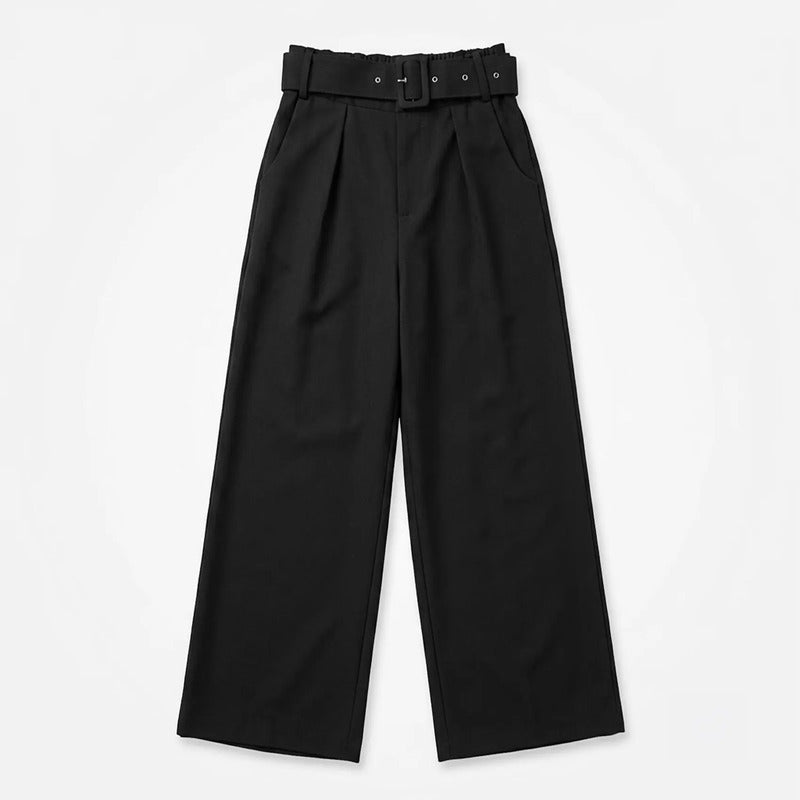 Pantalon Con Cinturon Para Mujer Mod. Kf099 Marca Julys® Negro Lisa M