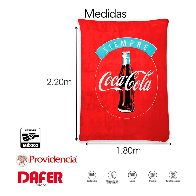 Cobertor Ligero Super Suave Matrimonial Diseños Providencia® Coca Cola 850 G Multicolor