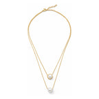 Set Joyería Elegante Para Mujer Collar Y Aretes Perlas Dorado