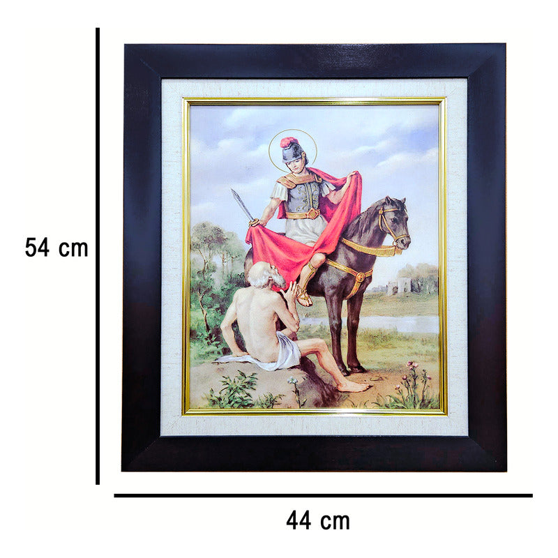 Cuadro Religioso San Martin 54cmx44cm Multicolor Negro