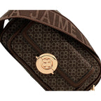 Bolso Crossbody Para Mujer Mod. Ji 2376 Marca Jaime Ibiza® Marrón Geométrico Níquel