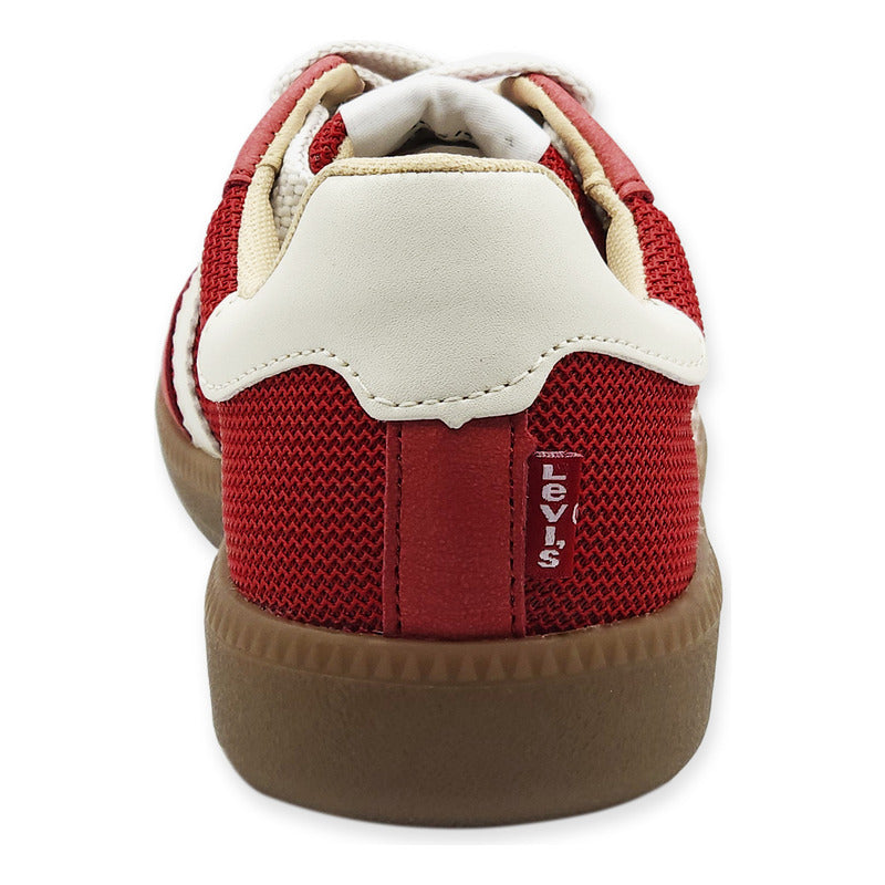 Tenis Casual Para Mujer Mod. L1126203 Marca Levi's® Rojo Lisa 25.5 Mx