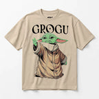 Playera Oversize Fit De Hombre Grogu Mascara De Latex® Beige Grogu M Lisa