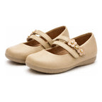 Flats Casuales Para Niñas Mod.45106l Marca Coqueta Y Audaz® Beige Lisa 20 Mx