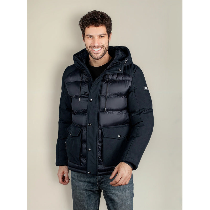 Chamarra Capitonada Para Hombre Cw83-pol8871 Greenlander® Navy Ch Capitonado