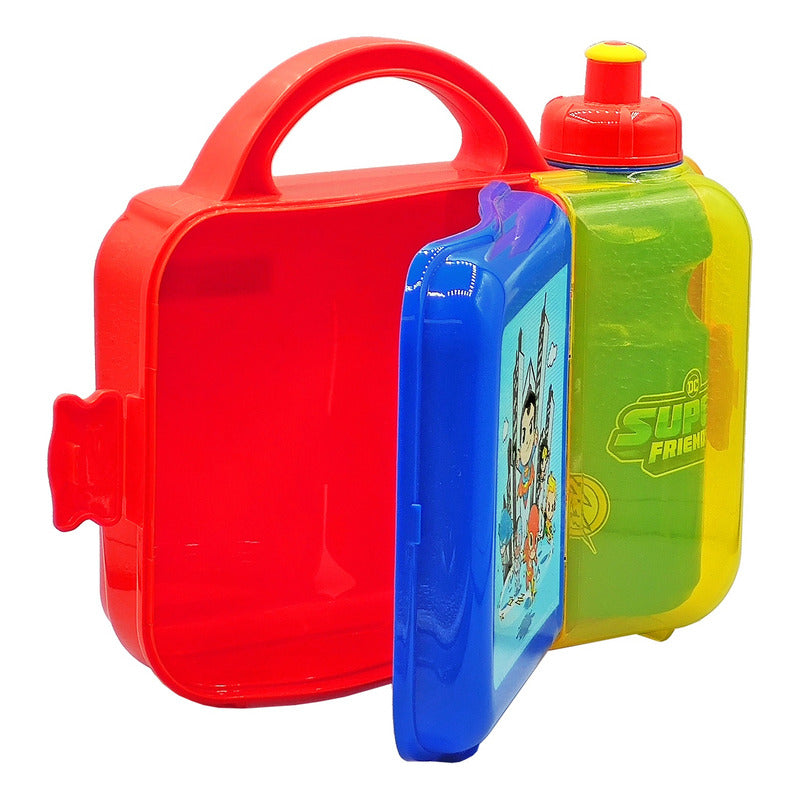 Lonchera Infantil De Plástico Con Botella Diseños Varios