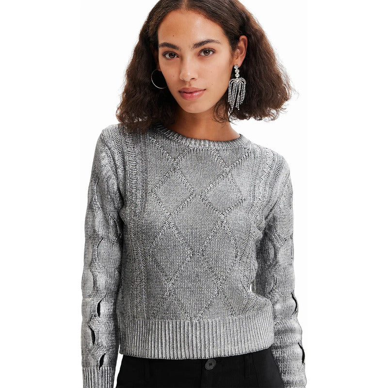 Suéter Casual Para Mujer Estampado Original Marca Desigual® Multicolor 22wwjf69
