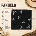 Pañuelo Multiusos Ligero Diseño Tradicional 55x55cm Negro Toros Unitalla