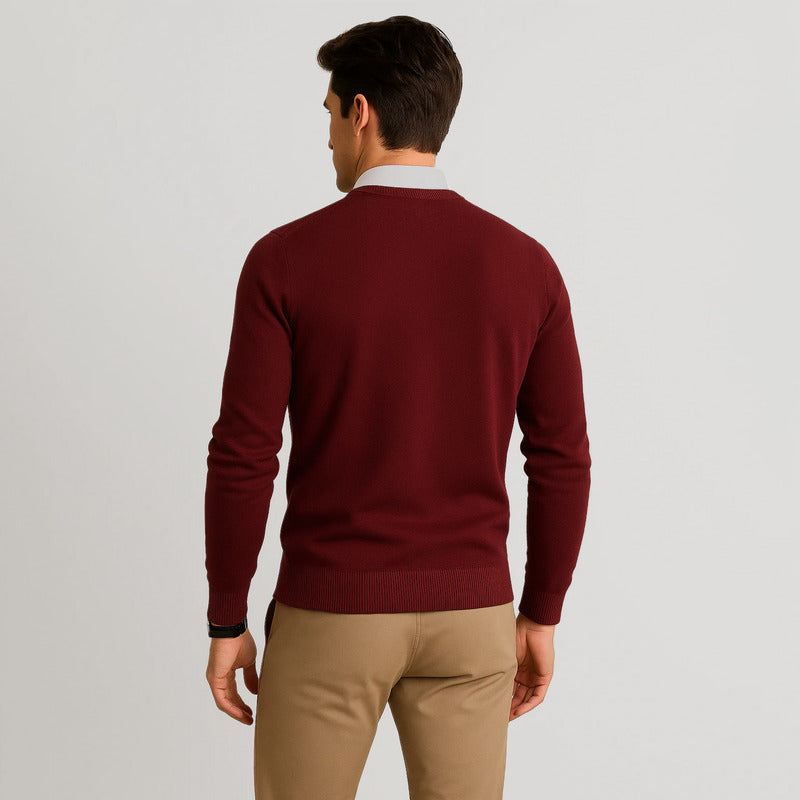 Suéter Para Hombre Básico De Punto Fino E55301 Marca Bobois®