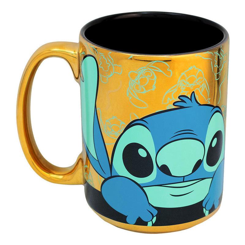 Taza Iridiscente De Ceramica 400ml Modelos Animados Multicolor Stitich 2415-4727