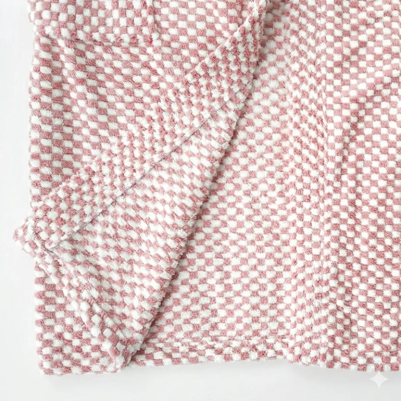 Bata Domino Suave Para Descanso / Baño Con Bolsillos Unisex Rosa Palo Dominó Unica