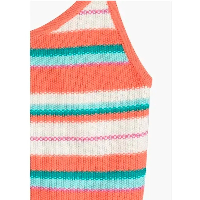 Blusa Corta Tejido Rayas Para Niña Mod.21g-1003al Losan®