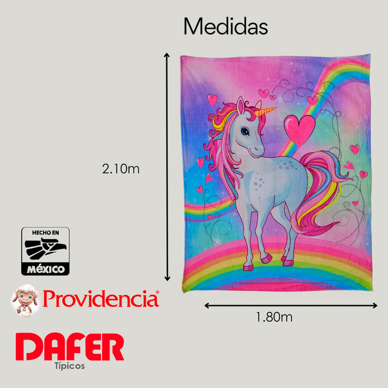 Cobertor Ligero Super Suave Matrimonial Diseños Providencia® Pony Love 850 G Multicolor