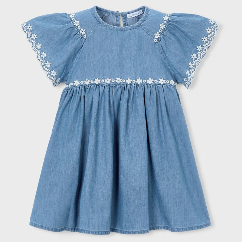 Vestido Con Detalles Bordados Para Niña 3927 Marca Mayoral® Medio Lisa 3 Años