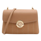 Bolso Crossbody Mod. 2432 Para Mujer Marca Jaime Ibiza® Taupe Lisa/rayas Oro Marrón Claro