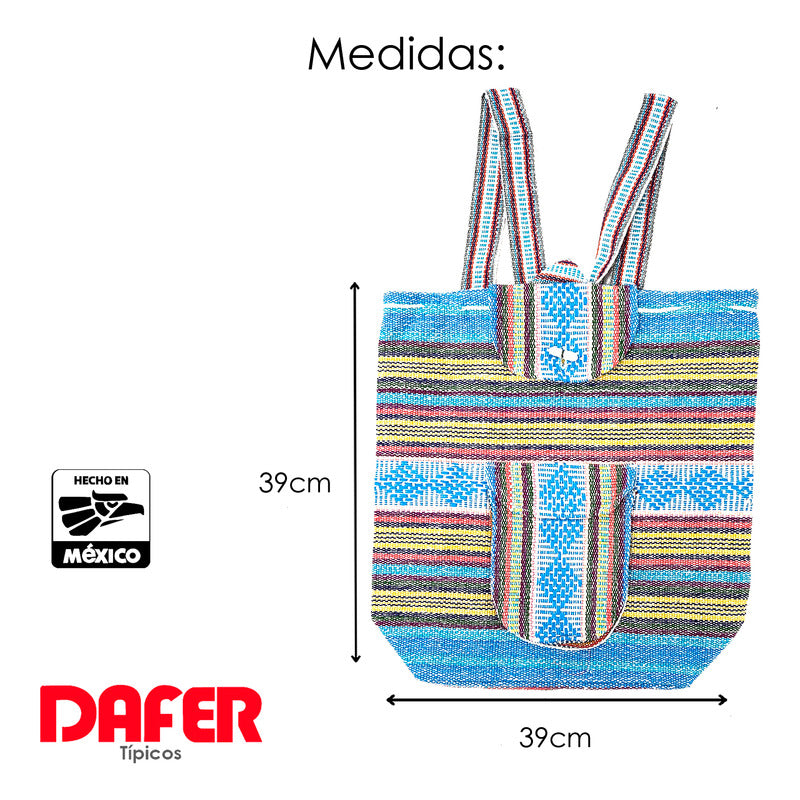 Mochila Artesanal Tejida Tipo Morral Con Bolsillo Frontal 10kg