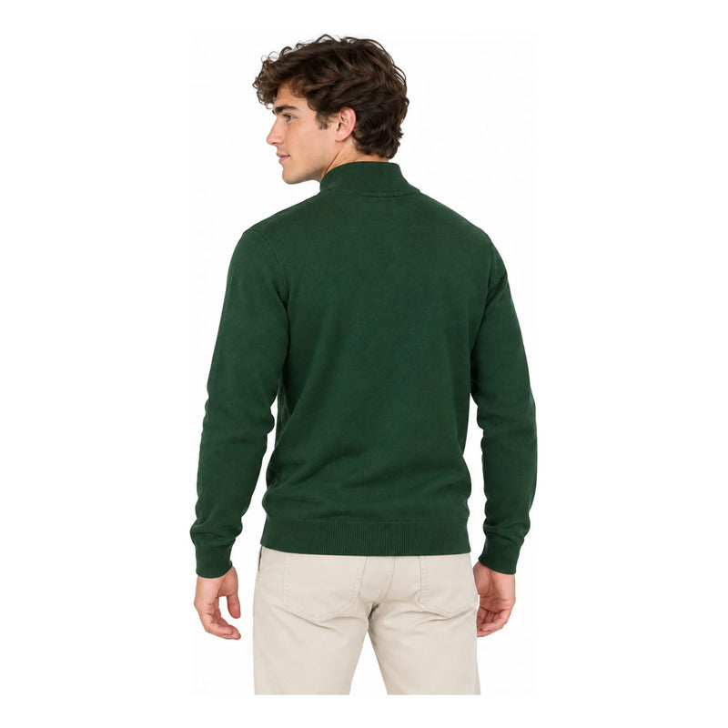 Sueter Cuello Alto Con Cierre Para Hombre E55302 Bobois® Verde Lisa M