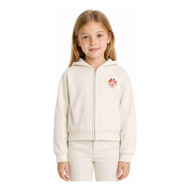 Sudadera Casual Para Niña Mod. Zkkgap0201 Marca Zippy® 5-6 Años Hueso Lisa