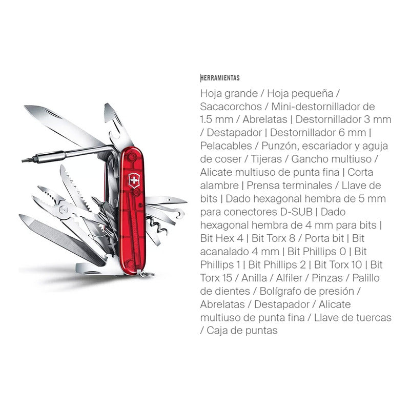 Navaja  Cyber 1.7725.t Roja 34 Funciones Victorinox® Rojo
