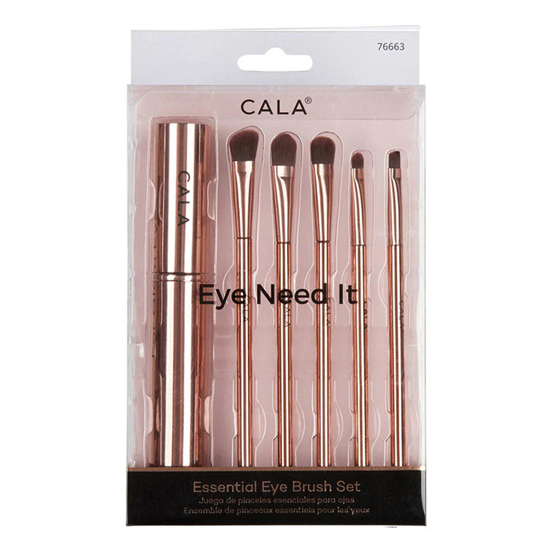 Brochas Para Sombras 5pz Con Estuche Para Viaje Marca Cala®