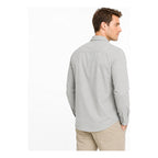 Camisa Lino Regular Fit Para Hombre Mod. Le2604 Roosevelt® Gris Lisa Ch