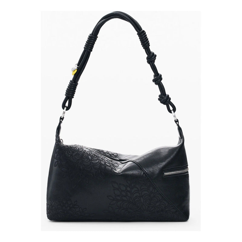 Bolso Para Mujer Con Bordado Mod.26saxp Marca Desigual® Negro Bordado Níquel