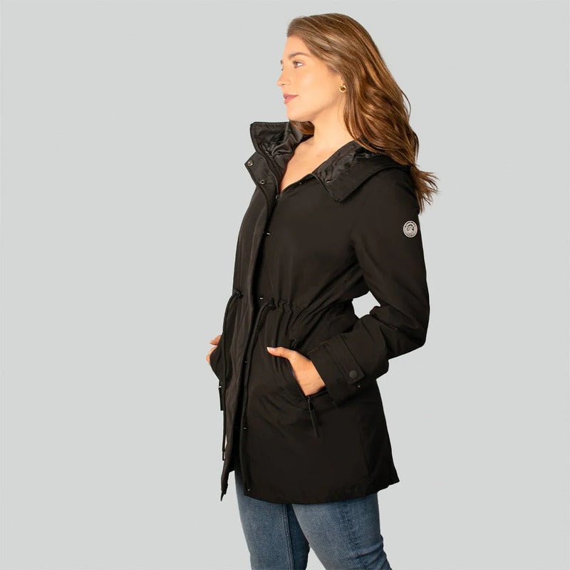 Chamarra Rompevientos Para Mujer Dw86-ny8595l Greenlander® Negro 2x Lisa