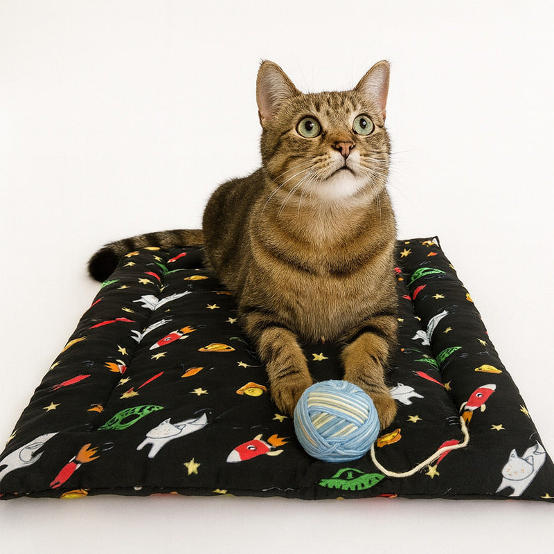 Tapete Estampado Y  Acolchado Transportadora Para Mascota